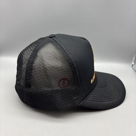 Vintage ACME Printing Ink Hat Snapback Foam Mesh Cap Trucker Hat Black Yellow - Picture 4 of 9